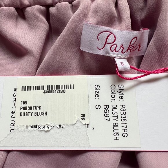 Parker Size S Dusty Blush Pink Sleeveless Ruffle Tiered Halter Mini Dress NWT - Picture 8 of 16